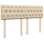 vidaXL Sommier à lattes de lit avec matelas Crème 140x190 cm Tissu