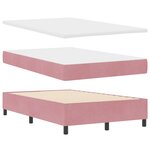 Lit avec sommier et matelas vidaXL Rose 120x200 cm Velours