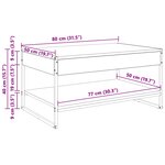 vidaXL Table basse Chêne noir 80 x 50 x 40 cm Bois d'ingénierie