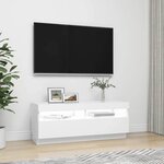 vidaXL Meuble TV avec lumières LED Blanc 100x35x40 cm