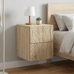 vidaXL Cabinet de chevet mural 2 Pièces Chêne Sonoma 34 5 x 33 x 40 cm