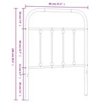 vidaXL Tête de lit métal noir 75 cm