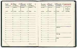 Agenda CARLA Prestige + Répert. Couv Plast Grainée noir 8 x 10 cm QUOVADIS