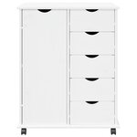 vidaXL Cabinet roulant Blanc 63 5 x 39 x 79 cm Bois de Pin Massif