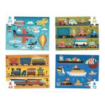 4 puzzles - les vehicules 24  36  48 et 72 Pièces