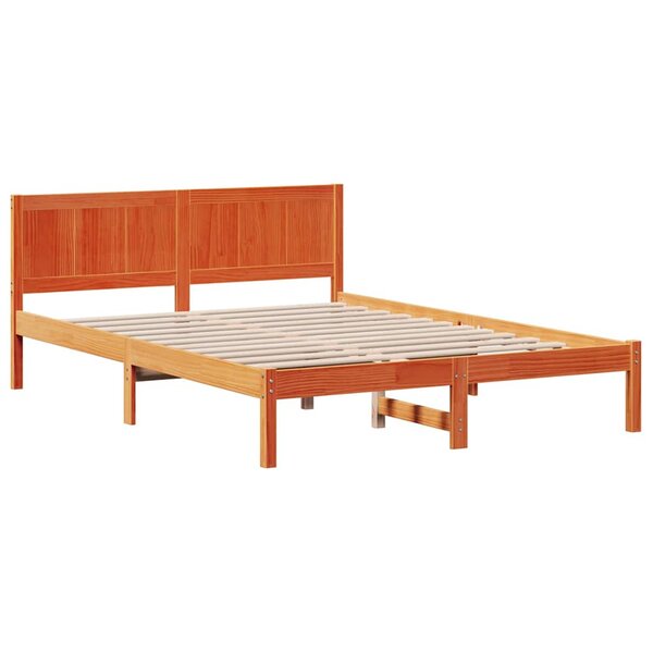vidaXL Cadre de lit Marron 160 x 200 cm Bois de pin massif