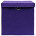 vidaXL Boîtes de rangement et couvercles 10Pièces Violet 32x32x32cm Tissu