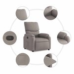 vidaXL Fauteuil inclinable Taupe Tissu
