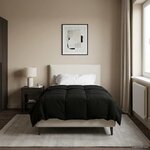 vidaXL Duvet d'été simple Matelassé Noir 140 x 220 cm Microfibre