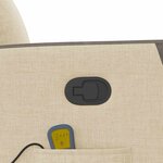 vidaXL Fauteuil de massage inclinable Crème Tissu