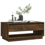 vidaXL Table basse Chêne fumé 102 5x55x44 cm Bois d'ingénierie