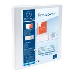 Classeur Personnalisable Rigide 2 Poches Kreacover - 4 Anneaux En D 16mm - A4 Maxi - Blanc - X 10 - Exacompta