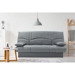 Clic clac 3 places THELMA - Tissu Soro gris moyen - Couchage 125 x 190 cm - 190 x 92 x 96 cm