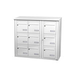 Bloc collectif Leabox 3x3 grade 3 simple face extérieur fixation murale blanc neige ral 9016 finition brillante