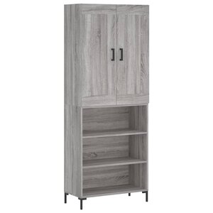 vidaXL Buffet haut Sonoma gris 69 5x34x180 cm Bois d'ingénierie