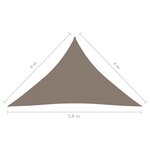 vidaXL Voile de parasol Tissu Oxford triangulaire 4x4x5 8 m Taupe