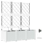 vidaXL Pots de jardin Blanc 120 x 40 x 142 cm Acier