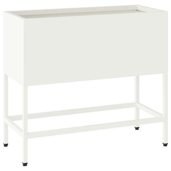 vidaXL Bac de jardin surélevé Blanc 60 x 26 x 45 cm Acier