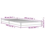 vidaXL Cadre de lit chêne sonoma 90x190 cm bois d'ingénierie et métal