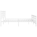 vidaXL Cadre de lit métal sans matelas et pied de lit blanc 193x203 cm
