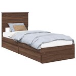 vidaXL Lit de Rangement Chêne brun 75 x 190 cm Bois d'ingénierie