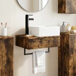vidaXL Basin de lavage mural Chêne fumé 50 x 41 x 39 cm