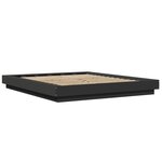 vidaXL Cadre de lit avec lumières LED noir 160x200cm bois d'ingénierie