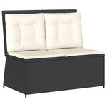 vidaXL Salon de jardin 7 Pièces avec coussins Noir Résine tressée