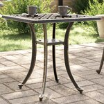 vidaXL Table de jardin bronze 53x53x53 cm aluminium coulé
