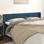 vidaXL Tête de lit avec oreilles Bleu foncé 203x16x78/88 cm Velours