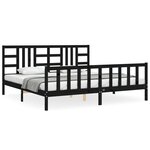 vidaXL Cadre de lit sans matelas noir 200x200 cm bois massif de pin