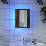 vidaXL Armoire à miroir LED de salle de bain chêne fumé 40x12x45 cm