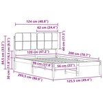 vidaXL Cadre de lit avec tête de lit rembourrée Noir 120 x 200 cm