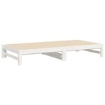vidaXL Lit coulissant Blanc 2x(100x200) cm Bois de pin massif