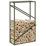 vidaXL Portant de bois chauffage vert olive 60x25x100 cm