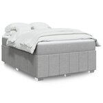 vidaXL Sommier à lattes de lit avec matelas Gris clair 140x190cm Tissu