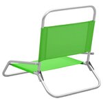 vidaXL Chaises de plage pliables 2 Pièces Vert Tissu