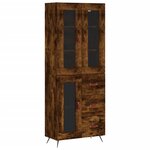 vidaXL Buffet haut Chêne fumé 69 5x34x180 cm Bois d'ingénierie
