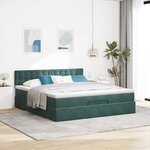 VidaXL Cadre de lit ottoman avec matelas vert foncé 160x200 cm velours