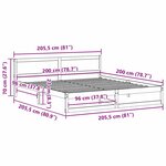 vidaXL Cadre de lit Marron 200 x 200 cm Bois de pin massif