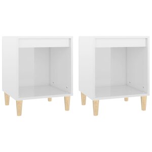 vidaXL Tables de chevet 2 Pièces Blanc brillant 40x35x50 cm