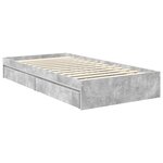 vidaXL Lit de Rangement Gris béton 90 x 190 cm Bois d'ingénierie