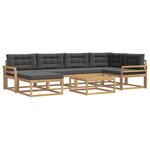 vidaXL Ensemble de canapés d'extérieur 7 Pièces Blanc et anthracite
