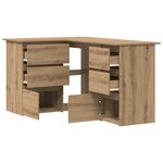 vidaXL Bureau d'angle chêne artisanal 145x100x76 cm bois d'ingénierie