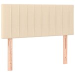 vidaXL Sommier à lattes de lit avec matelas Crème 90x200 cm Tissu