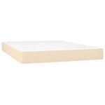 vidaXL Sommier à lattes de lit matelas et LED Crème 140x200 cm Tissu