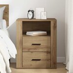 vidaXL Cabinet de chevet avec tiroir chêne artisanal 50 x 36 x 60 cm