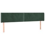 vidaXL Tête de lit avec oreilles Vert foncé 203x16x78/88 cm Velours