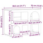 vidaXL Buffet Gris béton 80 5 x 35 x 59 cm Bois d'ingénierie