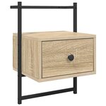 vidaXL Table de chevet murale 2 Pièces chêne sonoma 35x30x51 cm